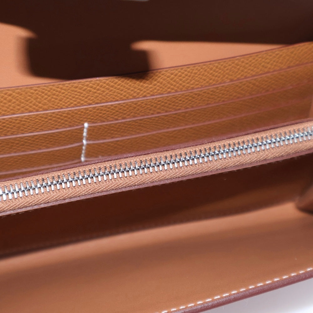 HERMES(エルメス) コンスタンストゥーゴー ロングウォレット ゴールド エプソン シルバー金具 W刻印 財布