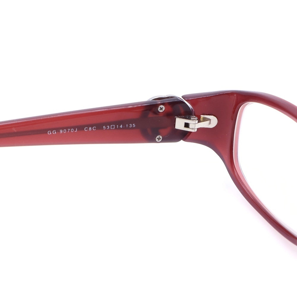 GUCCI(グッチ) GGロゴ インターロッキングGテンプル 眼鏡 アイウェア ワインレッド