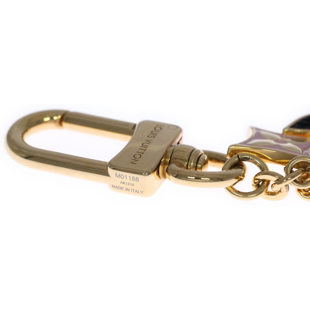 LOUIS VUITTON(ルイヴィトン) バッグチャーム・チェーン スプリング ストリート キーリング キーホルダー ゴールド×ピンク×ブラウン M01188