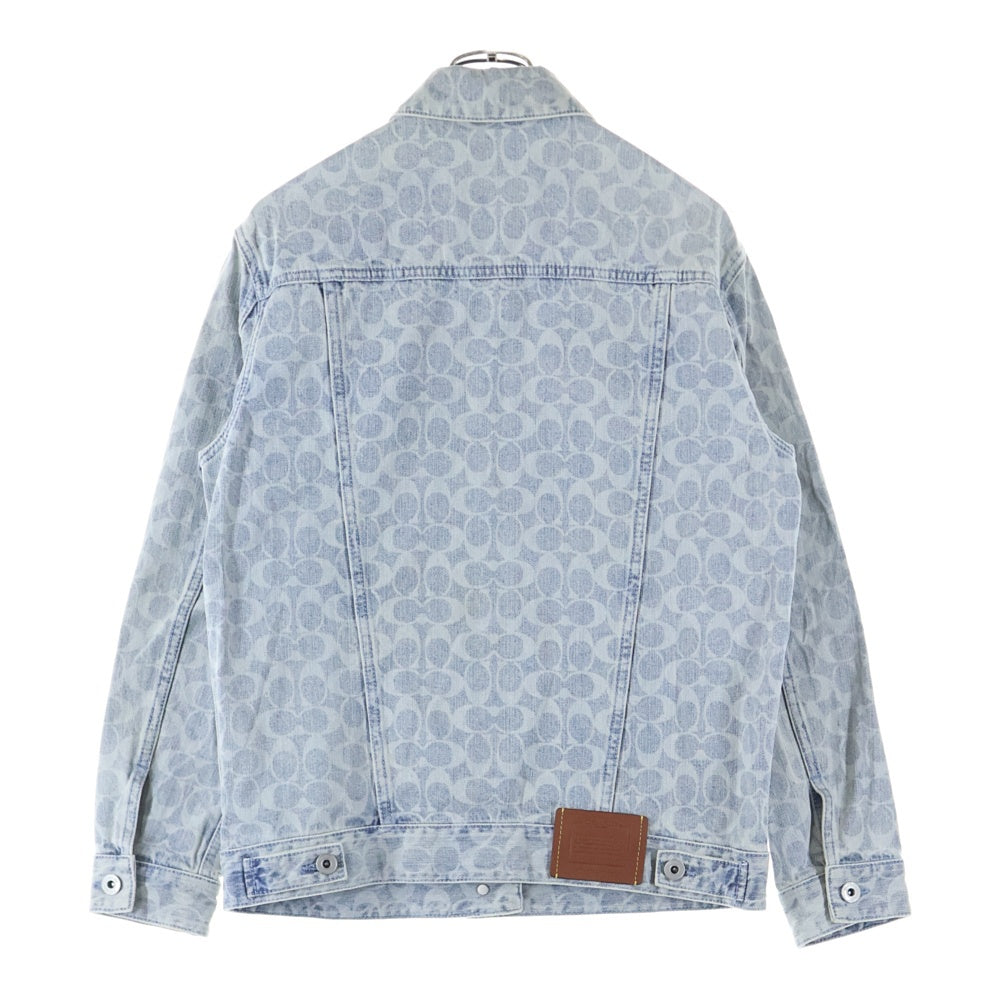 COACH(コーチ) シグネチャー レザーロゴパッチ デニム トラッカージャケット インディゴ 11695