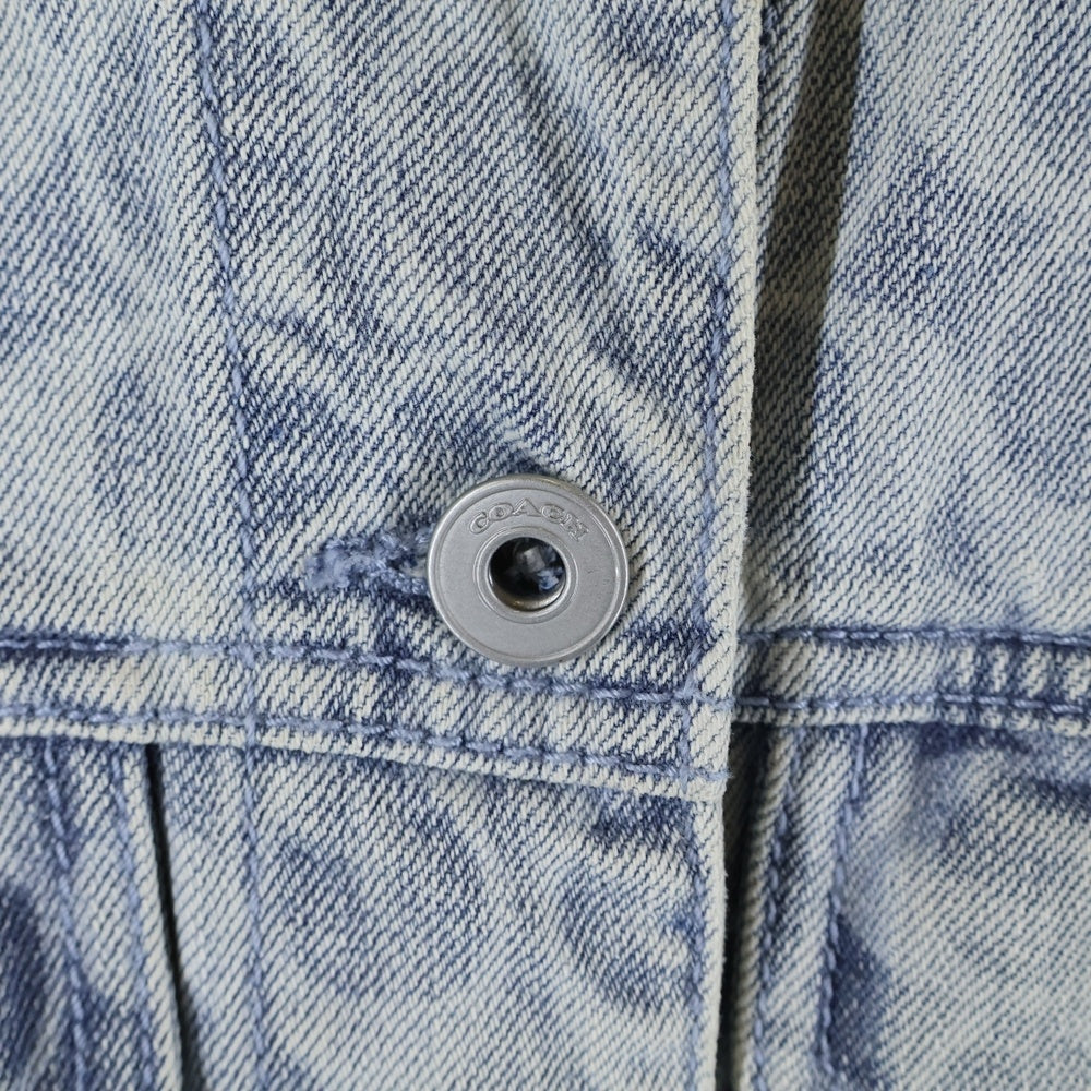 COACH(コーチ) シグネチャー レザーロゴパッチ デニム トラッカージャケット インディゴ 11695
