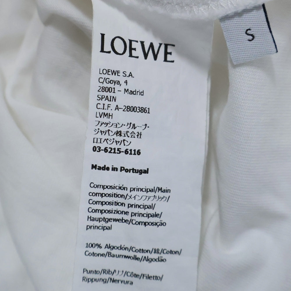 LOEWE(ロエベ) 24SS PAULA'S IBIZA パウラズ イビザ パイル アナグラムロゴ刺繍 クルーネック 半袖Tシャツ カットソー ホワイト H616Y22X67 レディース