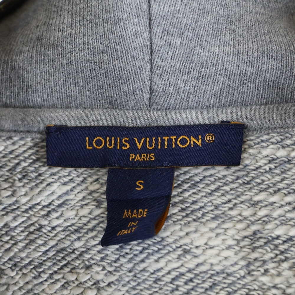 LOUIS VUITTON(ルイヴィトン) モノグラムフラワー アクセントフーディ コットン グレー×メタル #S 1AIPZ8