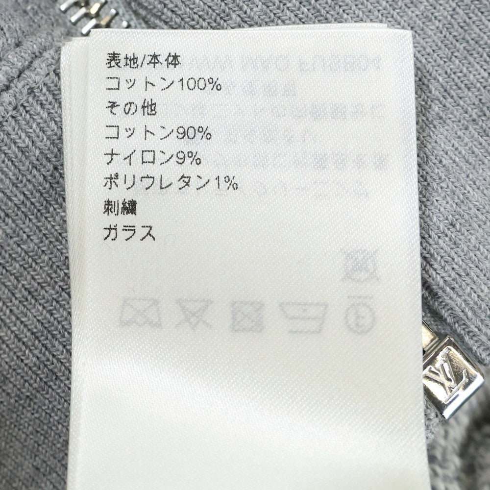 LOUIS VUITTON(ルイヴィトン) モノグラムフラワー アクセントフーディ コットン グレー×メタル #S 1AIPZ8