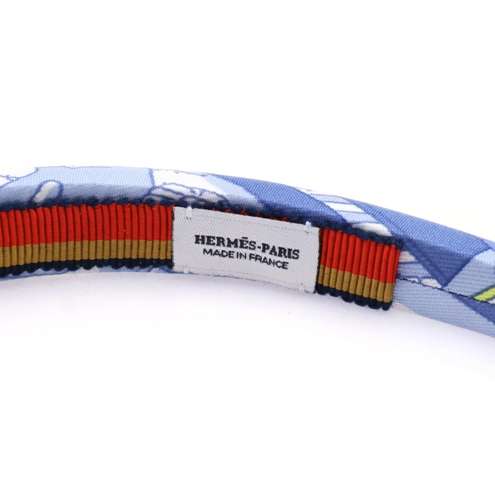 HERMES(エルメス) エルザ シルク スカーフ カチューシャ ヘアバンド ライトブルー レディース