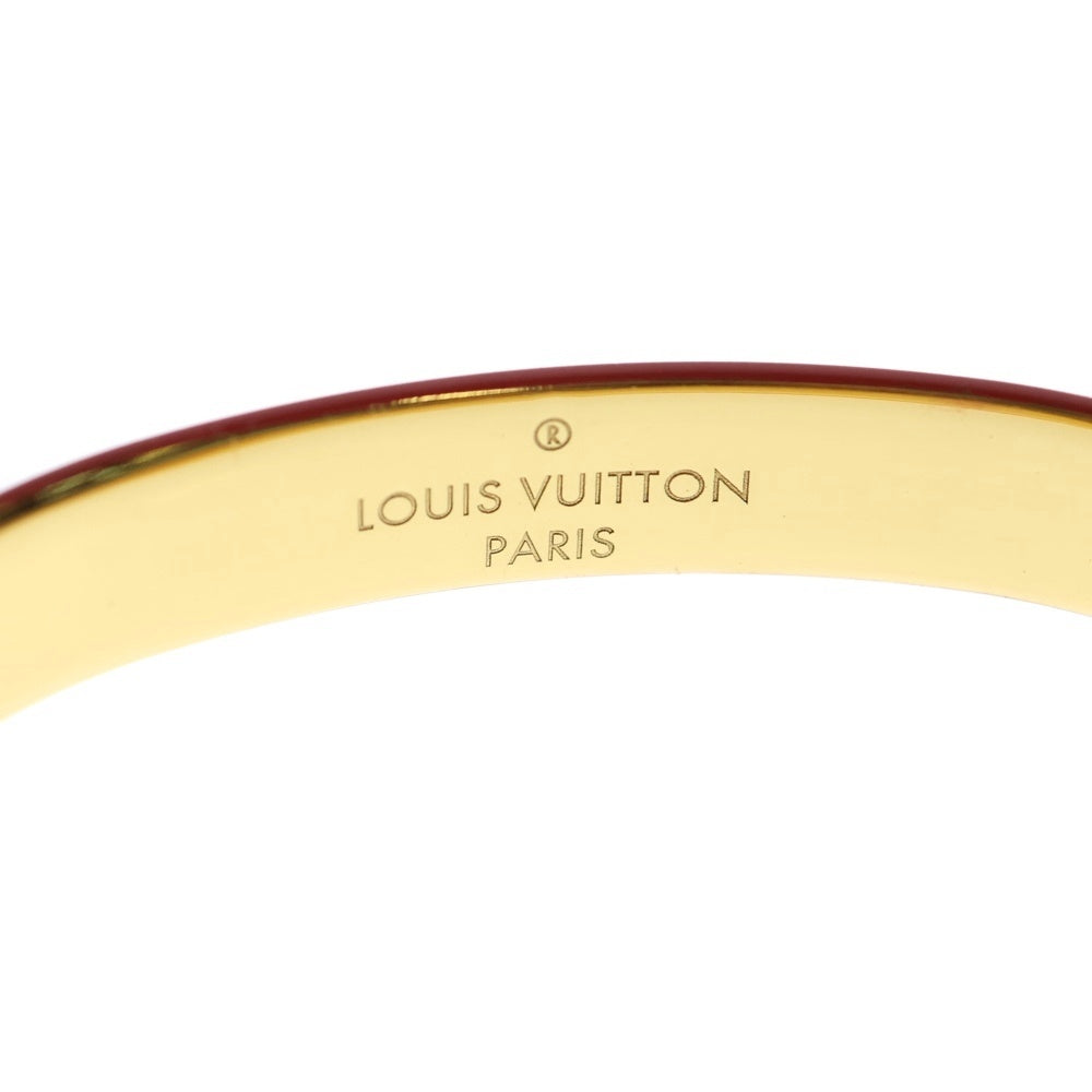 LOUIS VUITTON(ルイヴィトン) カフ ナノグラム ブレスレット バングル レッド ゴールド金具 レディース M67197