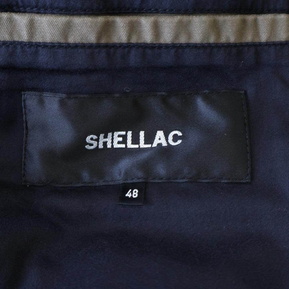 SHELLAC(シェラック) ラビットファーライナー付き マルチポケット スタンドカラー ジップアップ ミリタリージャケット ベージュ 47812