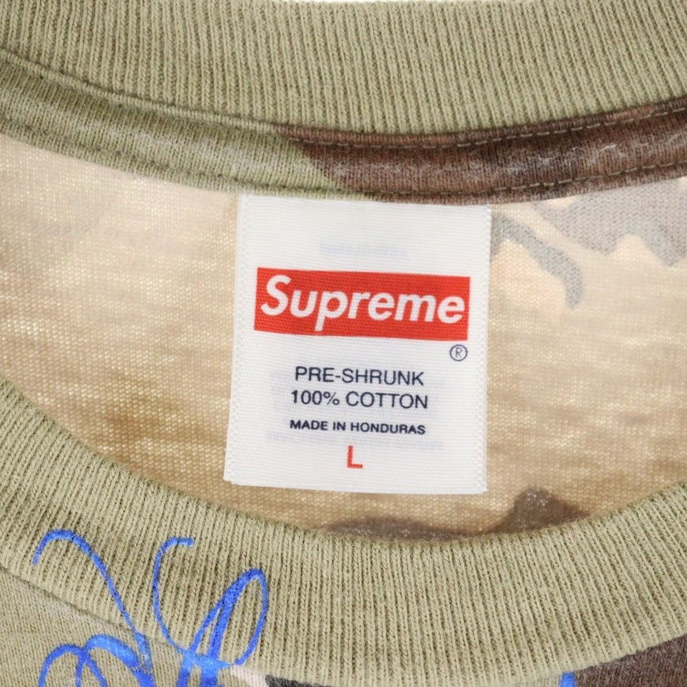 SUPREME(シュプリーム) 25SS Announcing Tee アナウンシング ハートロゴプリント チョコチップカモ 迷彩 クルーネック半袖Tシャツ カットソー
