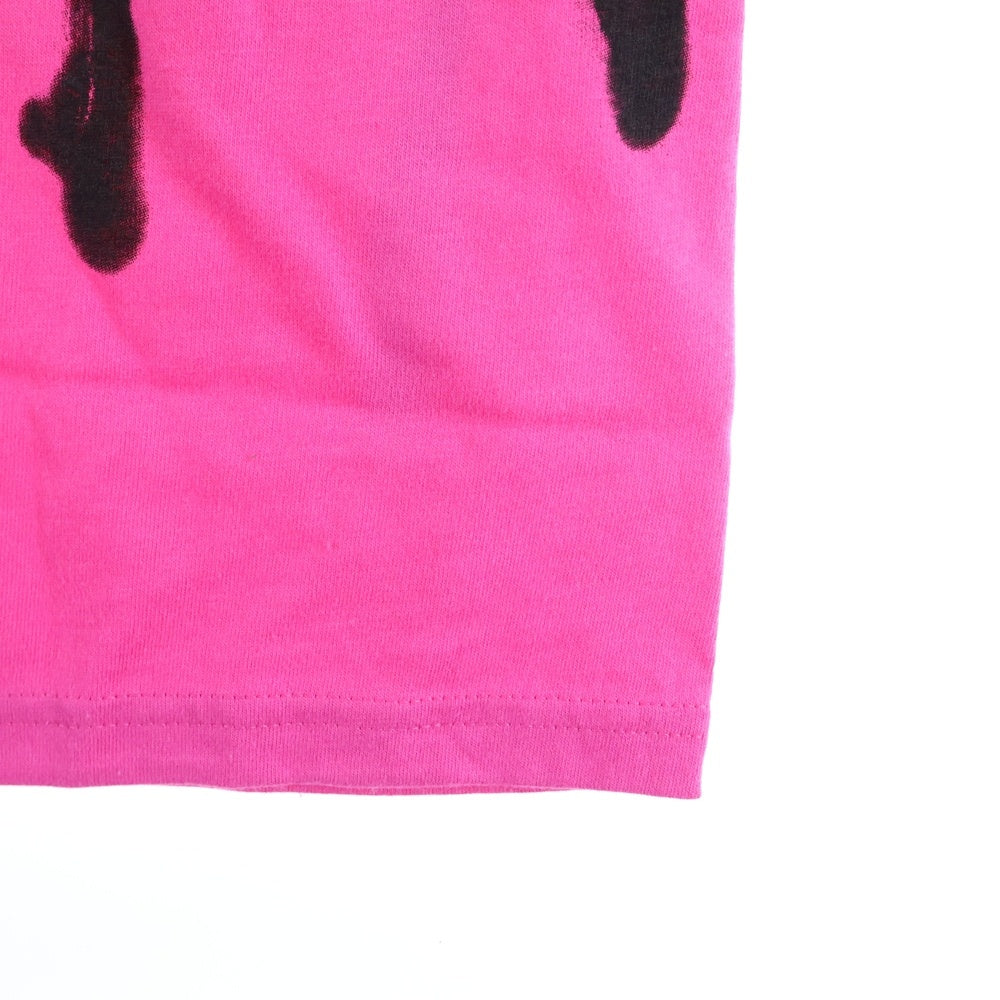 SUPREME(シュプリーム) 25SS Painted Tee Fuchsia ペインテッドロゴ クルーネック半袖Tシャツ カットソー ピンク/ブラック