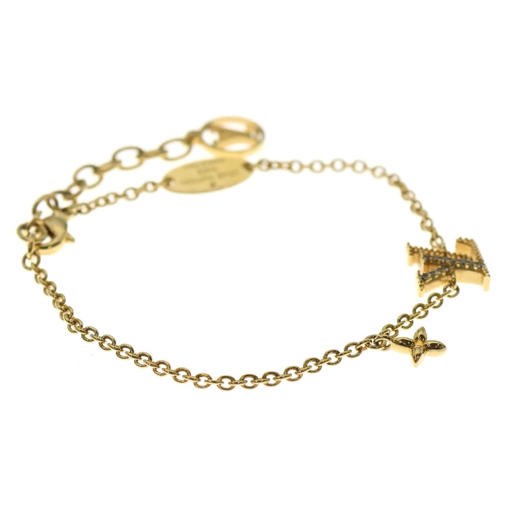 LOUIS VUITTON(ルイヴィトン) LVアイコニック ラインストーン ブレスレット ゴールド チェーン GP M00587