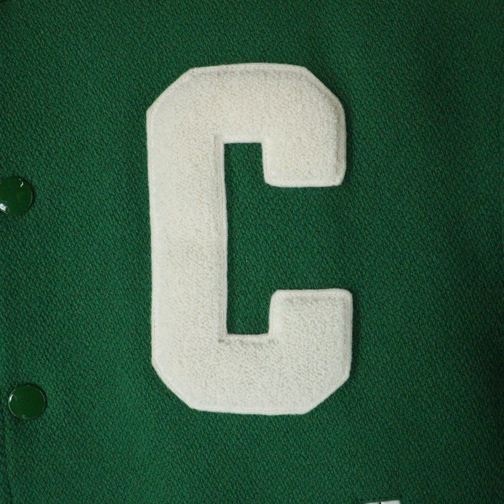 CELINE(セリーヌ) 23AW Cパッチ アーマードウール ジャクソンテディジャケット ブルゾン グリーン/ホワイト 2V58N896C