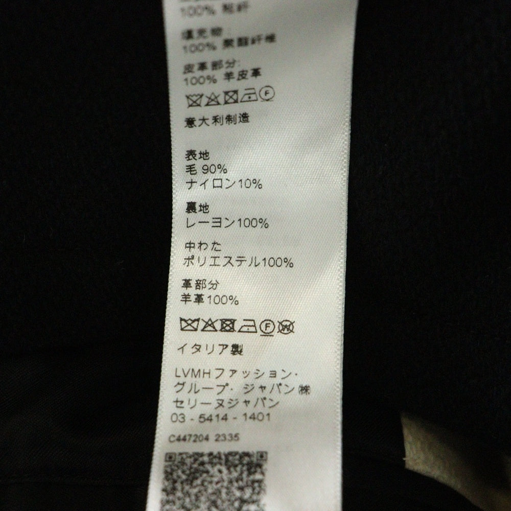 CELINE(セリーヌ) 24SS BASEBALL TEDDY JACKET ベースボール テディ ウール スナップボタン ジャケット ブラック 2V02K896C.38NO