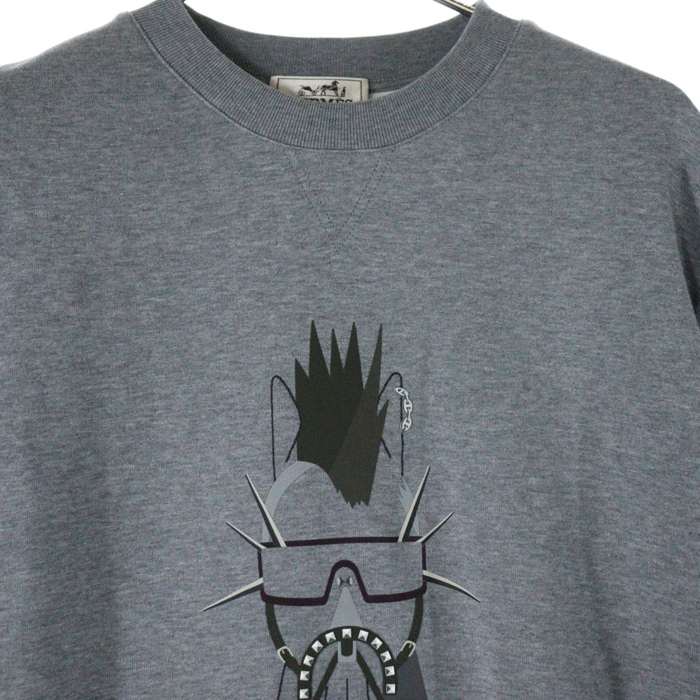 HERMES(エルメス) Punk H Crewneck Sweater パンクHクルーネック長袖スウェットトレーナー グレー 467840HA