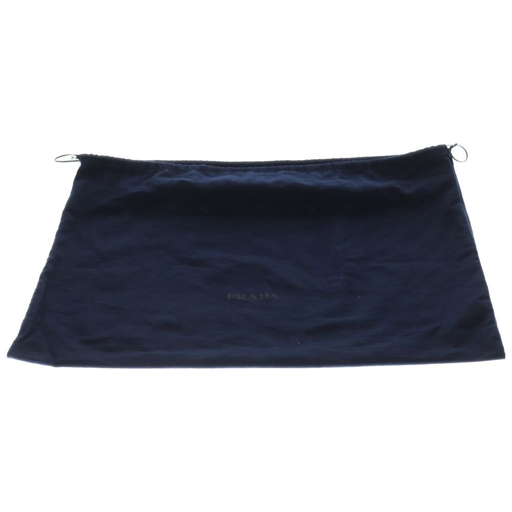 PRADA(プラダ) ヴィッテロ ダイノ トライアングルロゴプレート レザー ショルダーバッグ シルバー金具 ブラック 2VH182