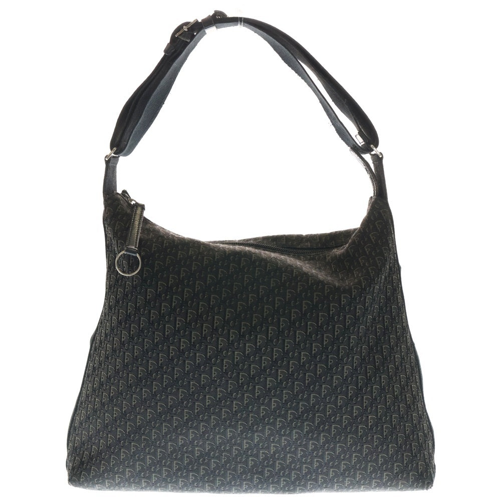 Christian Dior(クリスチャンディオール) トロッター ショルダー ハンドバッグ ワンショルダーバッグ ブラック レザー×キャンバス シルバー金具