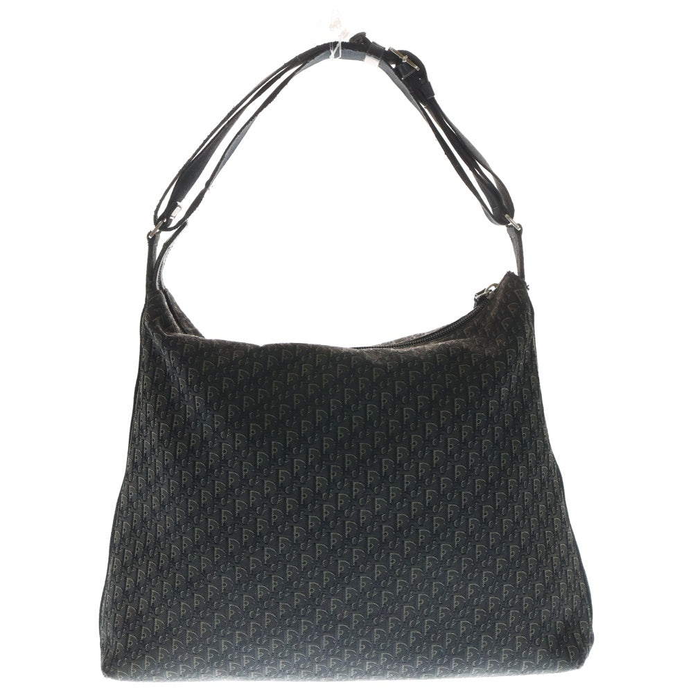 Christian Dior(クリスチャンディオール) トロッター ショルダー ハンドバッグ ワンショルダーバッグ ブラック レザー×キャンバス シルバー金具