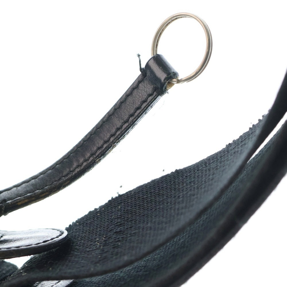 Christian Dior(クリスチャンディオール) トロッター ショルダー ハンドバッグ ワンショルダーバッグ ブラック レザー×キャンバス シルバー金具