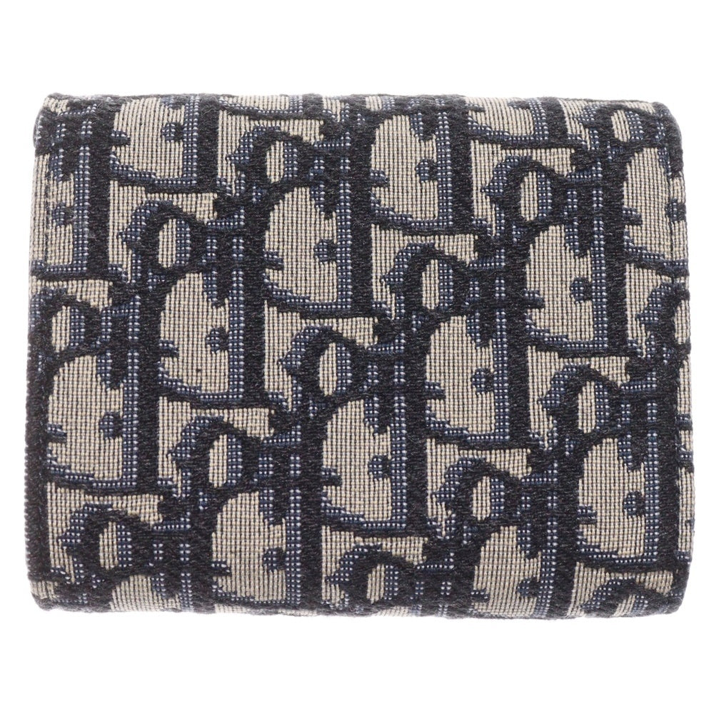 Christian Dior(クリスチャンディオール) サドル 三つ折り財布 ウォレット オブリーク キャンバス ネイビー