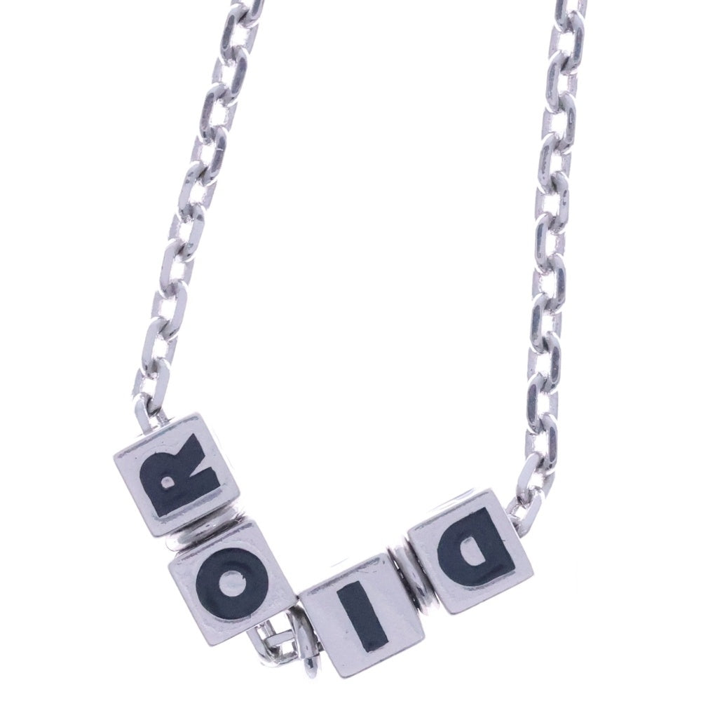 Christian Dior(クリスチャンディオール) CDロゴ ダイス ネックレス ペンダント チェーン シルバー