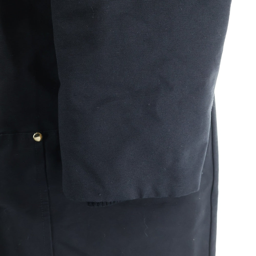 MOOSE KNUCKLES(ムースナックルズ) ロゴプレート ファー フーデッド ジップアップ ダウン ロング ジャケット コート ブラック/ゴールド 21I-M39LP203GH