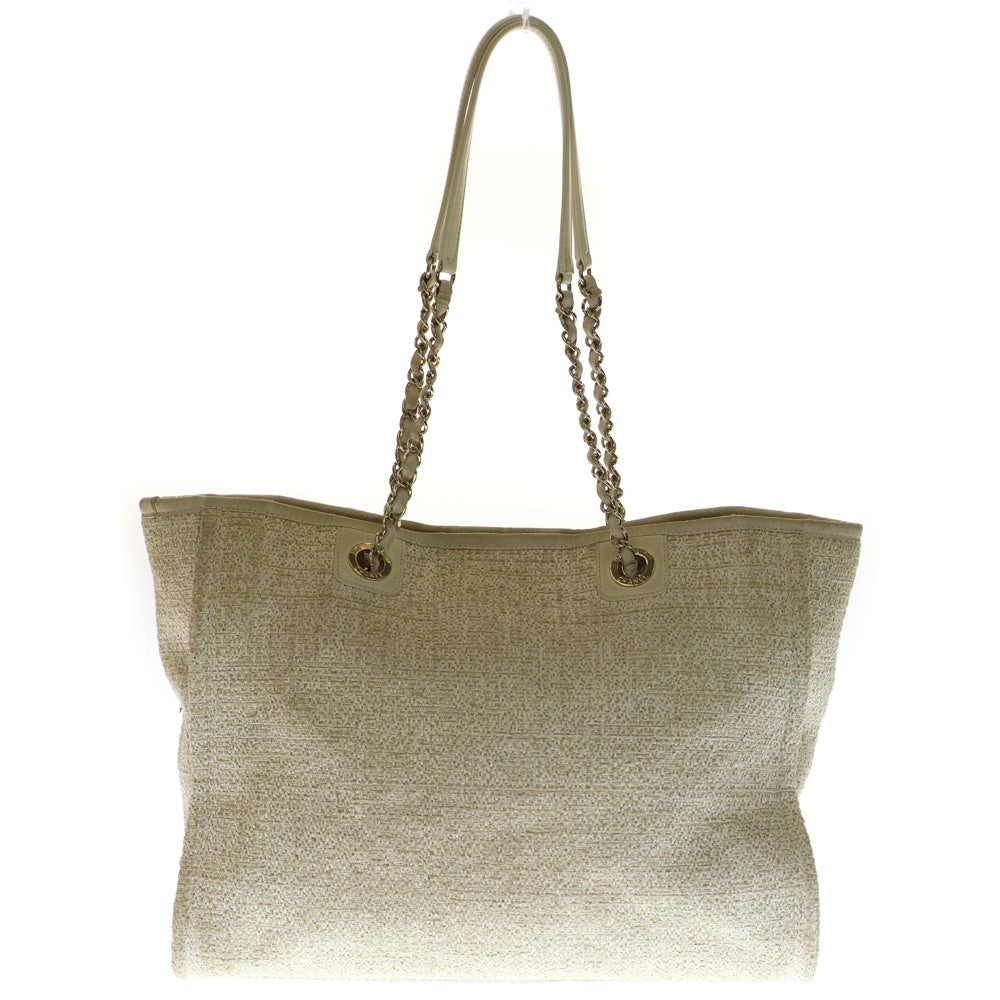 CHANEL(シャネル) ドーヴィル トートバッグ ハンドバッグ アイボリー ゴールド金具