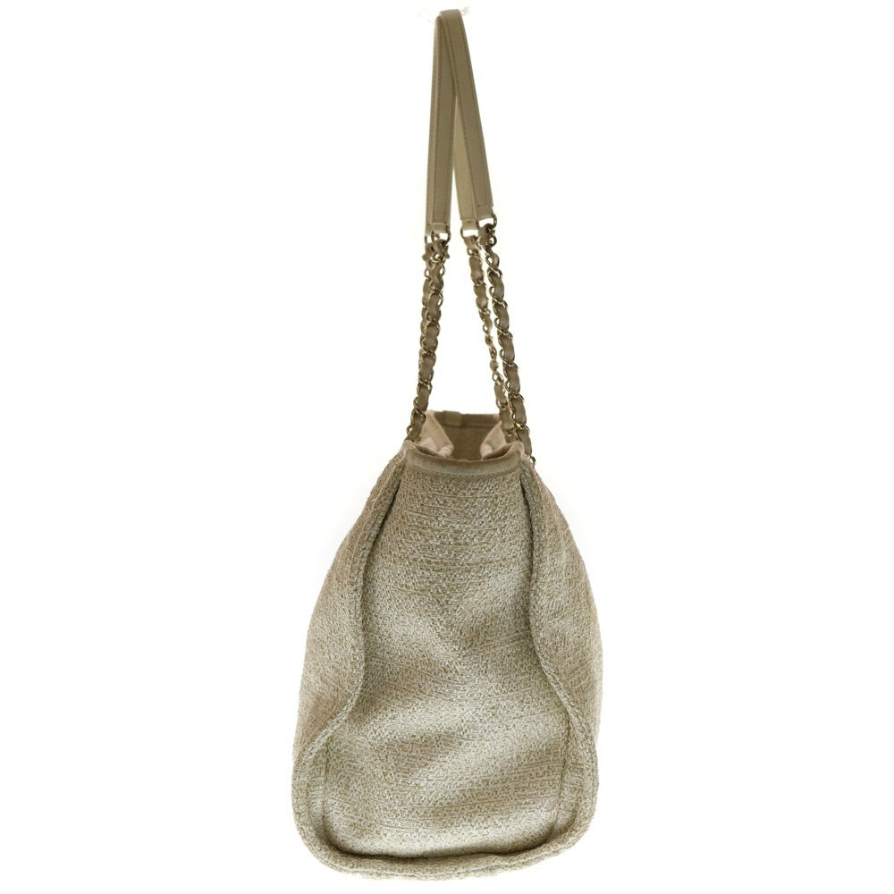 CHANEL(シャネル) ドーヴィル トートバッグ ハンドバッグ アイボリー ゴールド金具