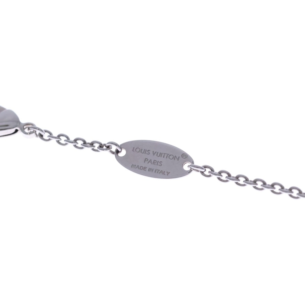 LOUIS VUITTON(ルイヴィトン) LVアイコニックロゴ ラインストーン ネックレス ペンダント チェーン シルバー M02751