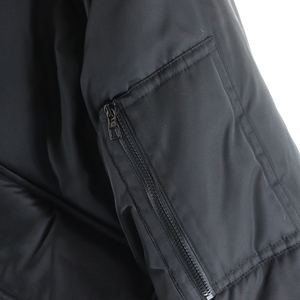 LOUIS VUITTON(ルイヴィトン) 20AW ×NIGO ニゴー バックロゴ刺繍 マウンテン アビエイター ファー フーデッド ナイロン ジップアップ フライト ボンバージャケット RM202M RSL HJ02W