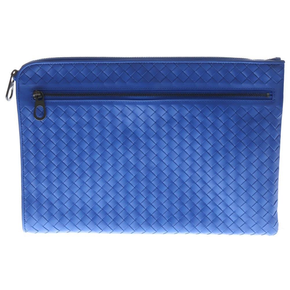 BOTTEGA VENETA(ボッテガヴェネタ) イントレチャート レザー クラッチ セカンドバッグ ドキュメントケース ブルー