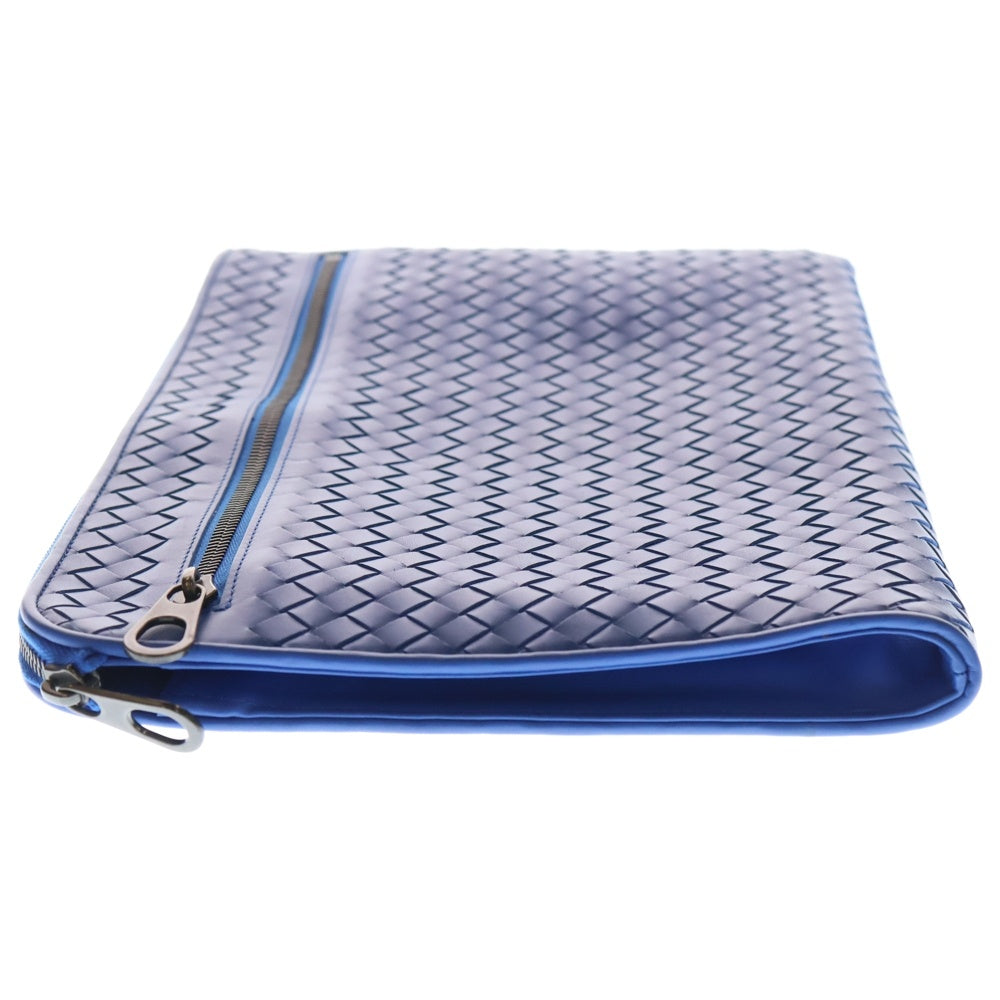 BOTTEGA VENETA(ボッテガヴェネタ) イントレチャート レザー クラッチ セカンドバッグ ドキュメントケース ブルー