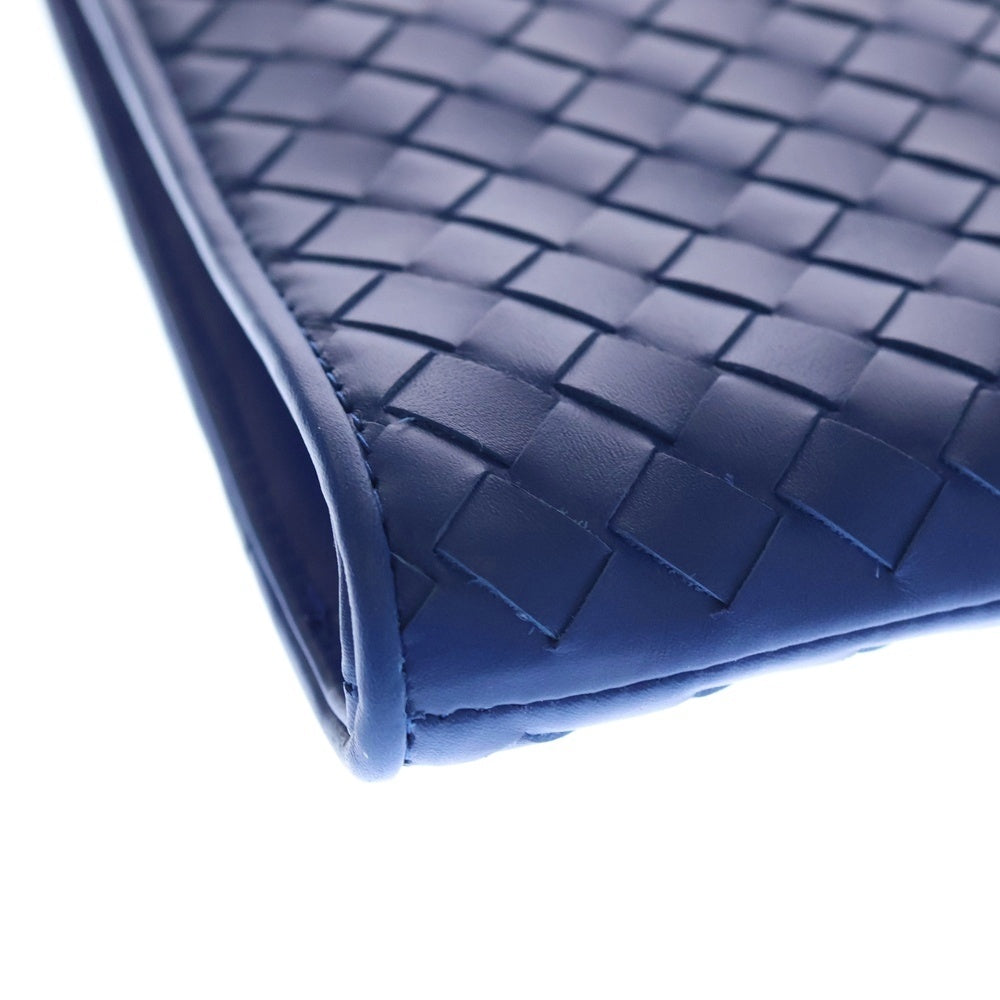 BOTTEGA VENETA(ボッテガヴェネタ) イントレチャート レザー クラッチ セカンドバッグ ドキュメントケース ブルー