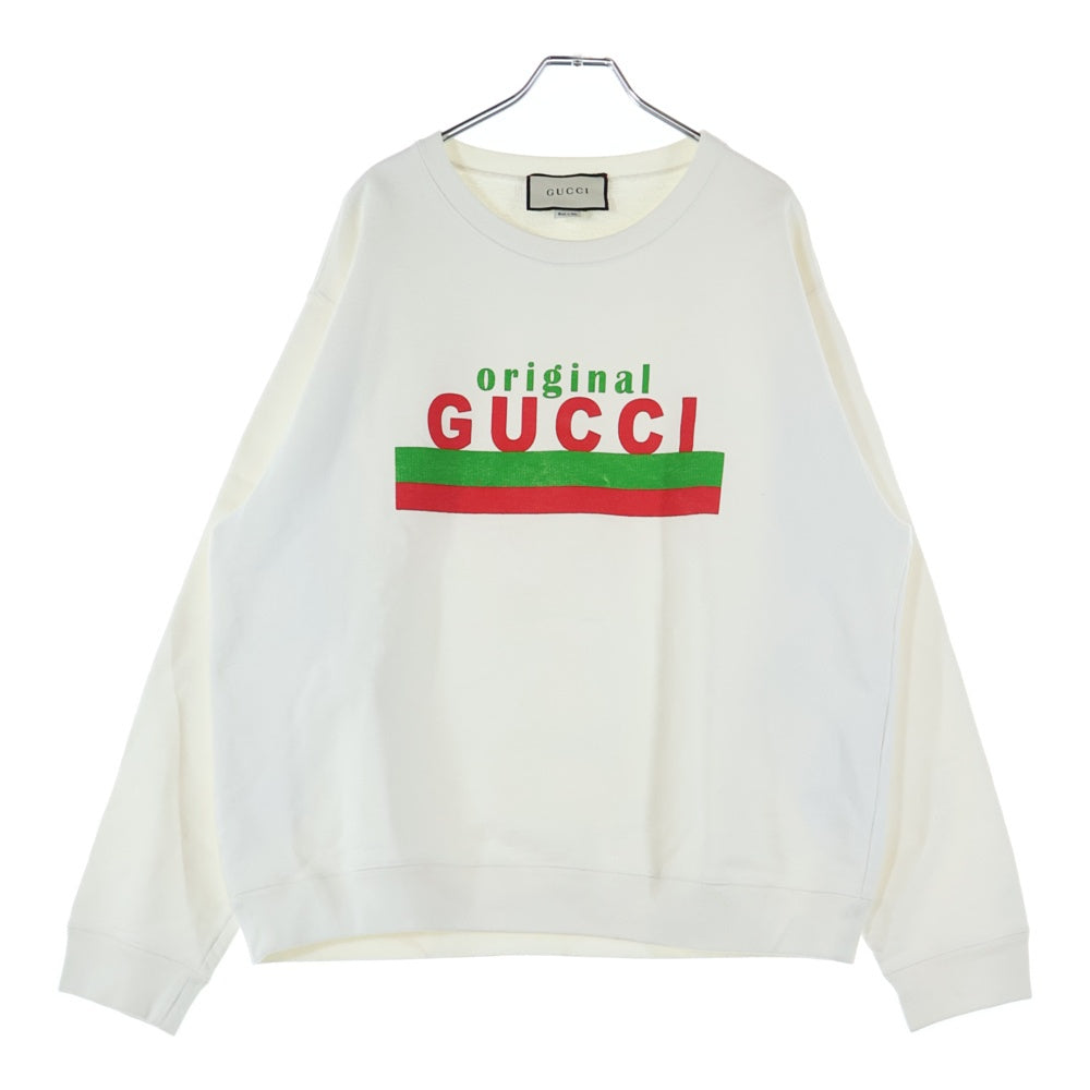 GUCCI(グッチ) ロゴプリント クルーネック プルオーバー スウェット 