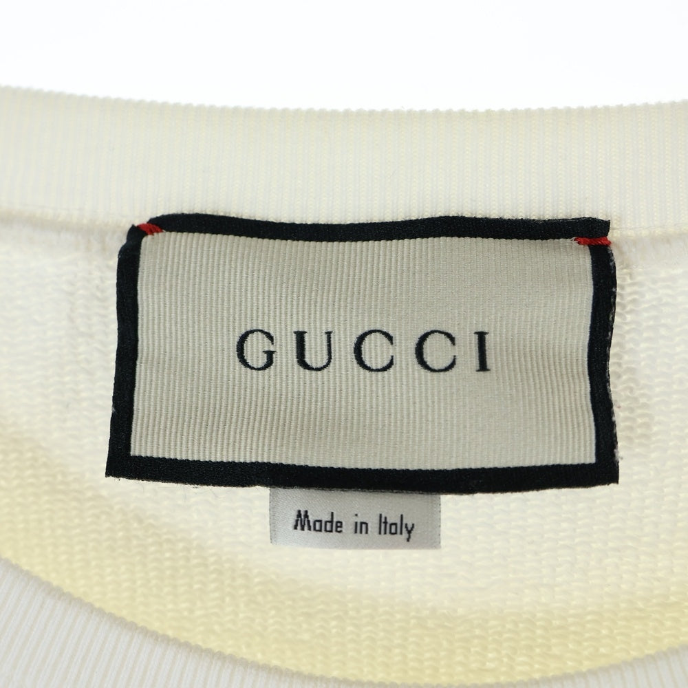 GUCCI(グッチ) ロゴプリント クルーネック プルオーバー スウェットトレーナー ホワイト 626990 レディース