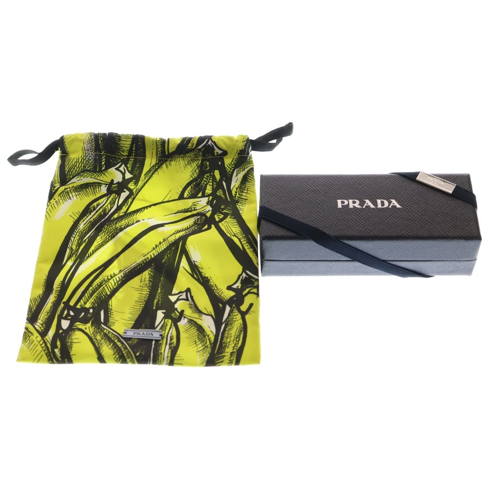 PRADA(プラダ) サフィアーノ トライアングルロゴプレートレザーキーリング ブラック SV金具 2PP68T