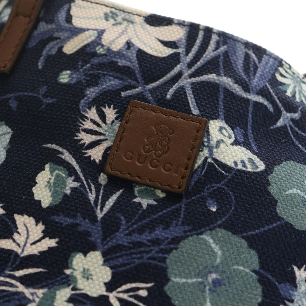 GUCCI(グッチ) グッチ キッズ トートバッグ ハンドバッグ キャンバス ネイビー フラワー 284721