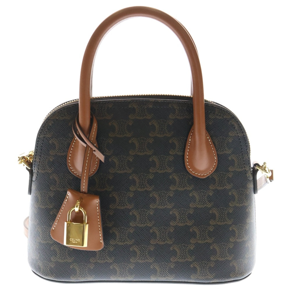 CELINEモノグラムハンドバッグ ダークブラウン CELINE(セリーヌ) トリオンフ ティーン オノリン 2wayハンドバッグ