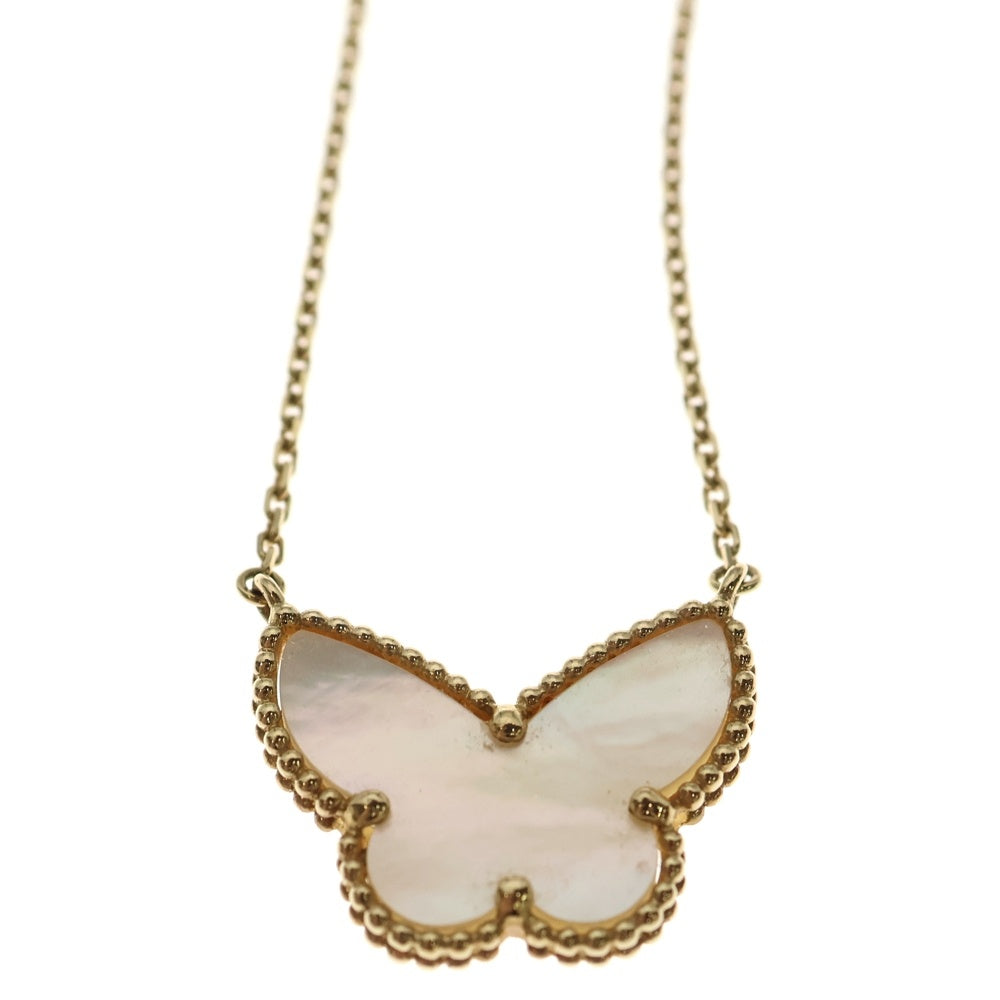 Van Cleef & Arpels(ヴァンクリーフアンドアーペル) ラッキーアルハンブラ パピヨン ネックレス マザーオブパール 750YG VCARD99500 ジュエリー レディース