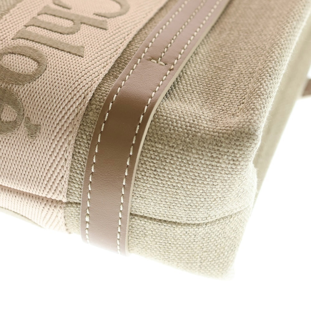Chloe(クロエ) ウッディ スモール トートバッグ ハンドバッグ ベージュ キャンバス