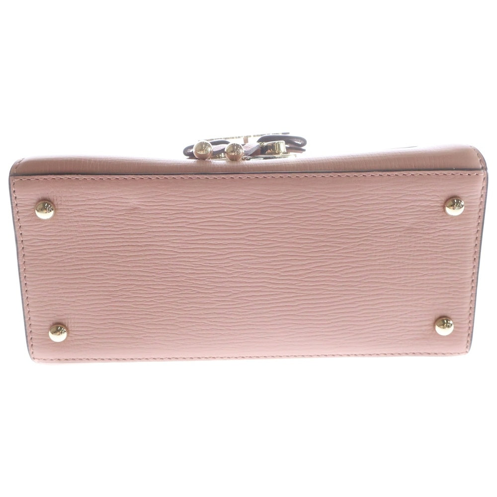FERRAGAMO(フェラガモ) ヴァラ ハンドバッグ ピンク レザー ゴールド金具 レディース