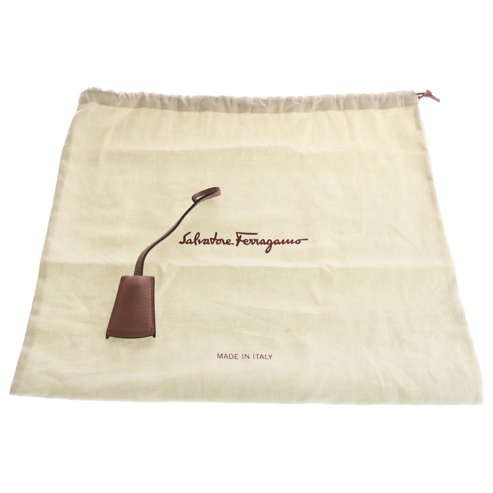 FERRAGAMO(フェラガモ) ヴァラ ハンドバッグ ピンク レザー ゴールド金具 レディース