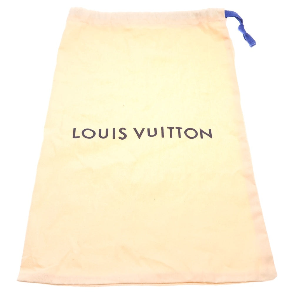 LOUIS VUITTON(ルイヴィトン) ルクセンブルグライン ロゴ刺繍 パイル レザー レースアップ ローカットシューズ スニーカー ブラック/グレー 1A4N6B