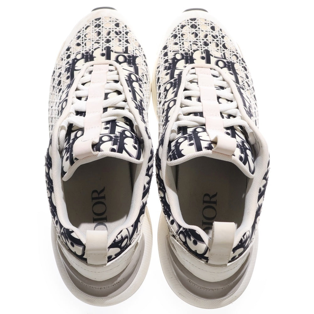 DIOR(ディオール) B24 オブリーク 総柄プリント テクニカルファブリック レースアップ ローカットシューズ スニーカー ホワイト