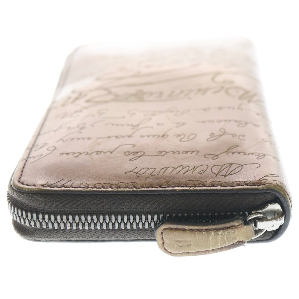 Berluti(ベルルッティ) カリグラフィ イタウバ ロングジップウォレット ブラウン レザー 長財布 レディース