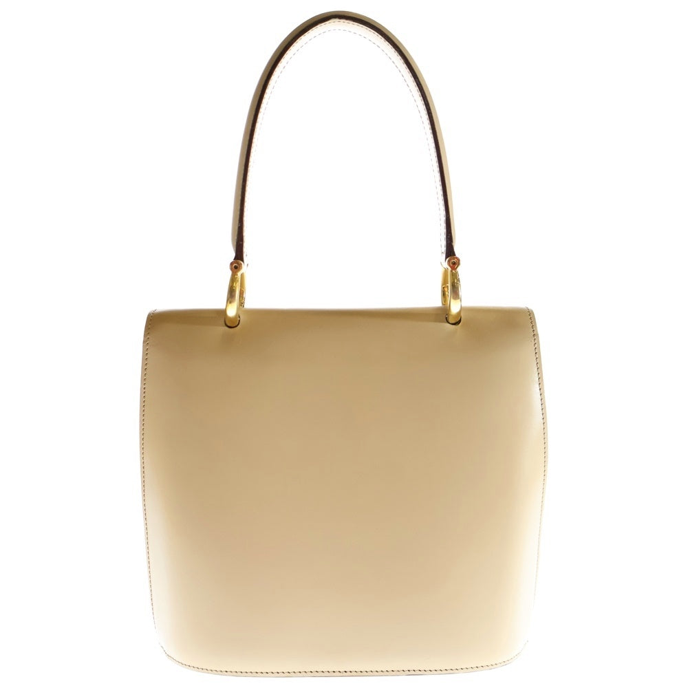 CELINE(セリーヌ) ダブルフラップハンドルバッグ ベージュ レザー ゴールド金具 レディース