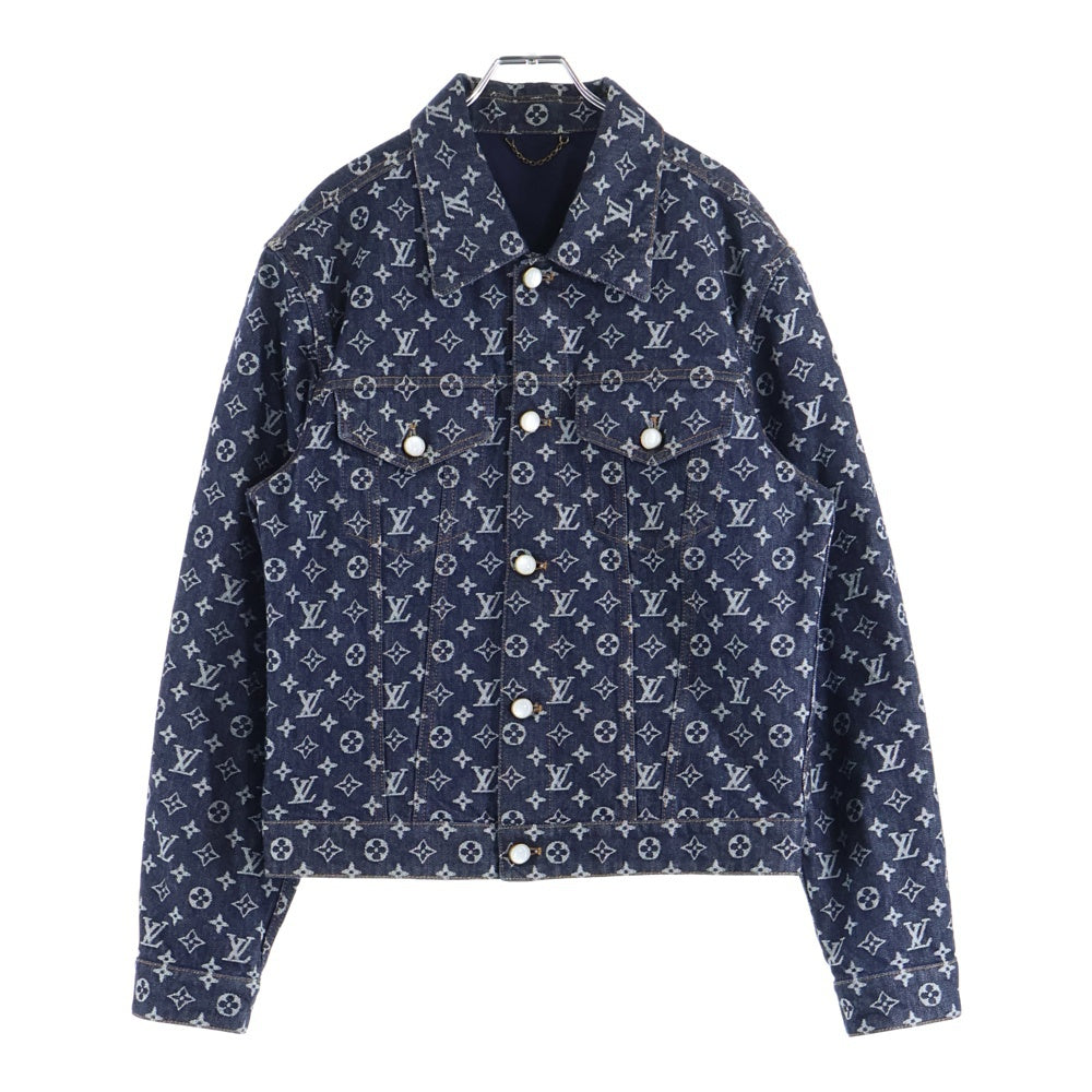 LOUIS VUITTON(ルイヴィトン) 24AW モノグラム デニム ジャガード総柄 トラッカージャケット インディゴ RM242M UZD HRA79W