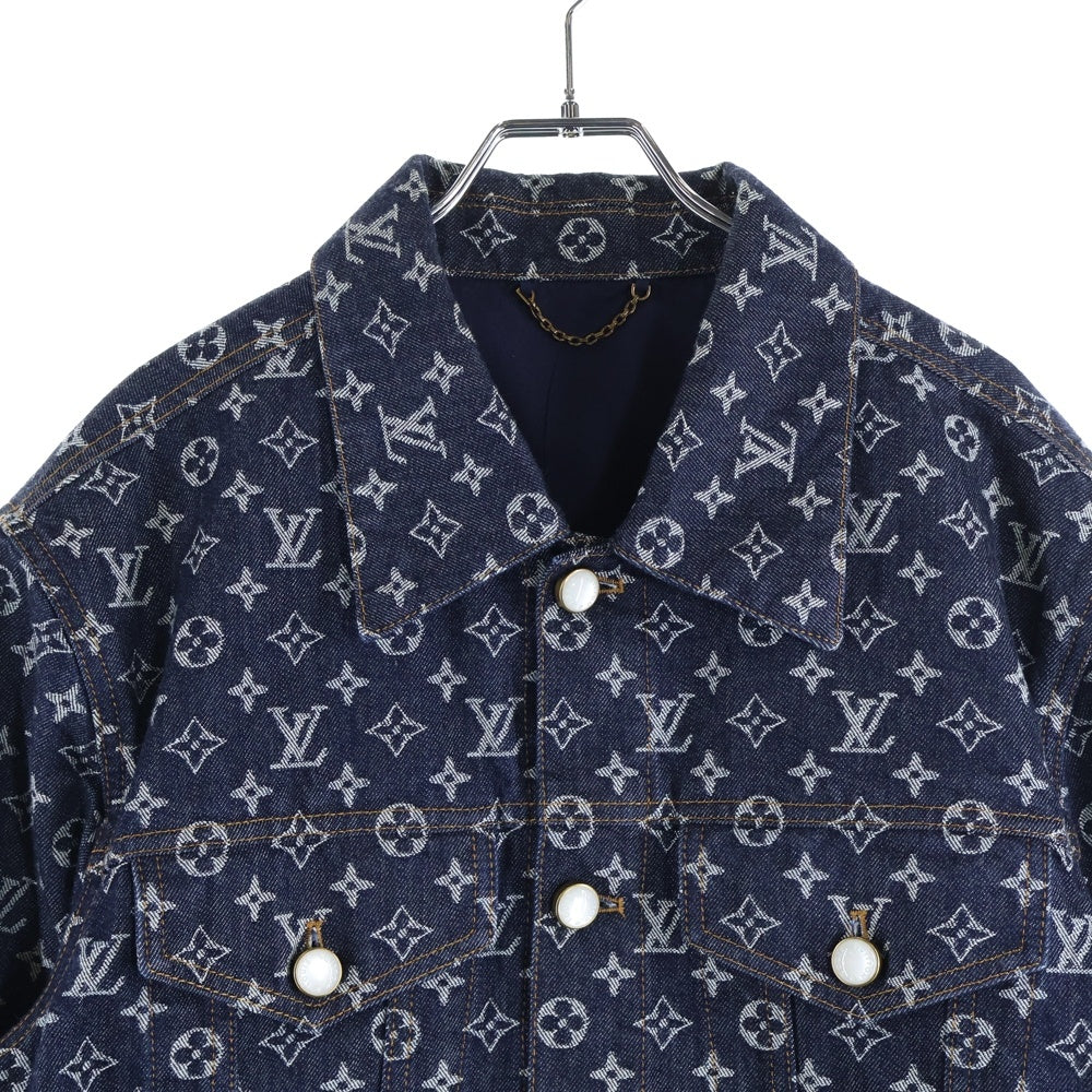 LOUIS VUITTON(ルイヴィトン) 24AW モノグラム デニム ジャガード総柄 トラッカージャケット インディゴ RM242M UZD HRA79W