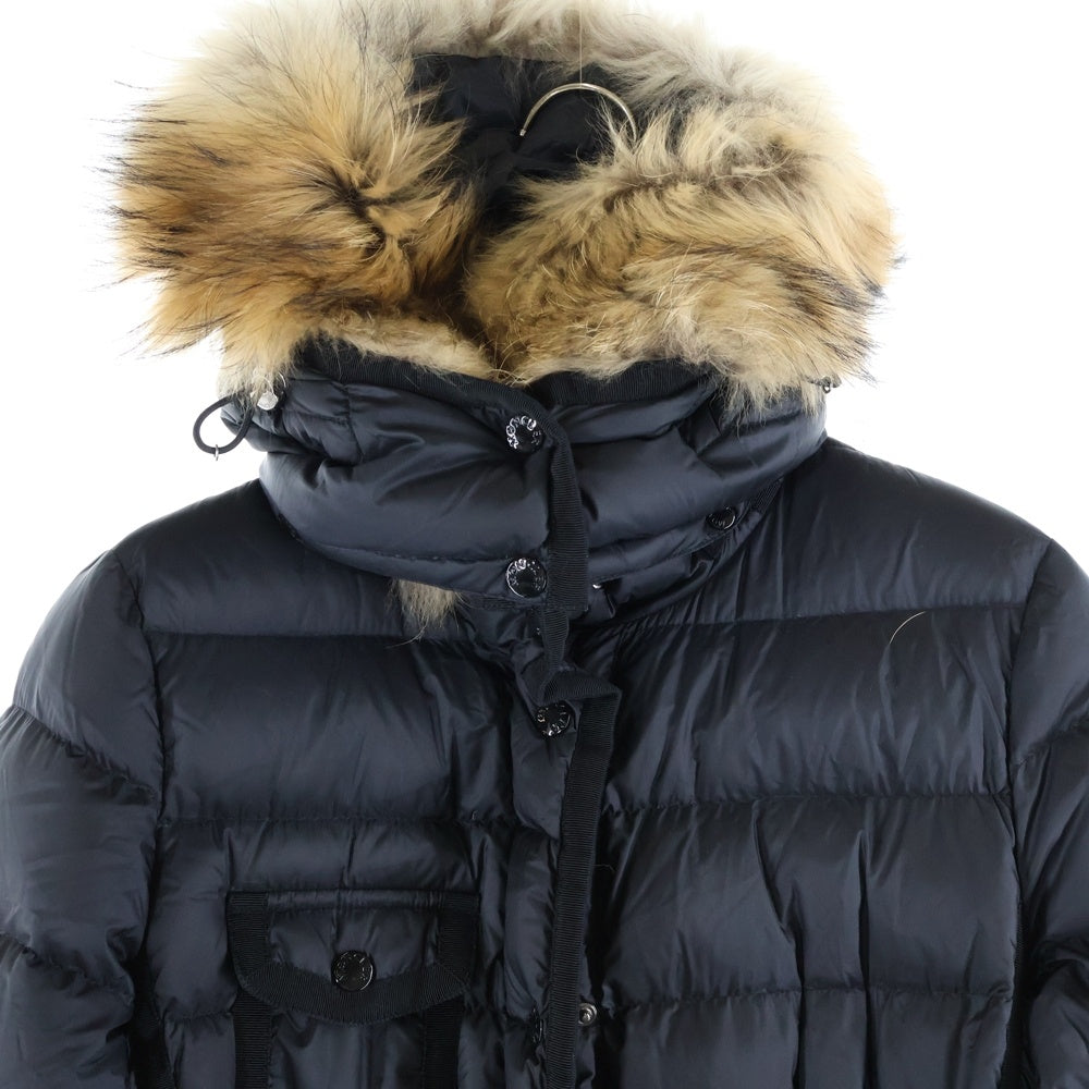 MONCLER(モンクレール) 17AW HERMIFER エルミファー ワッペンロゴ フーデッド ジップアップ ダウン ロング ジャケット ブラック レディース C20934990015 53048