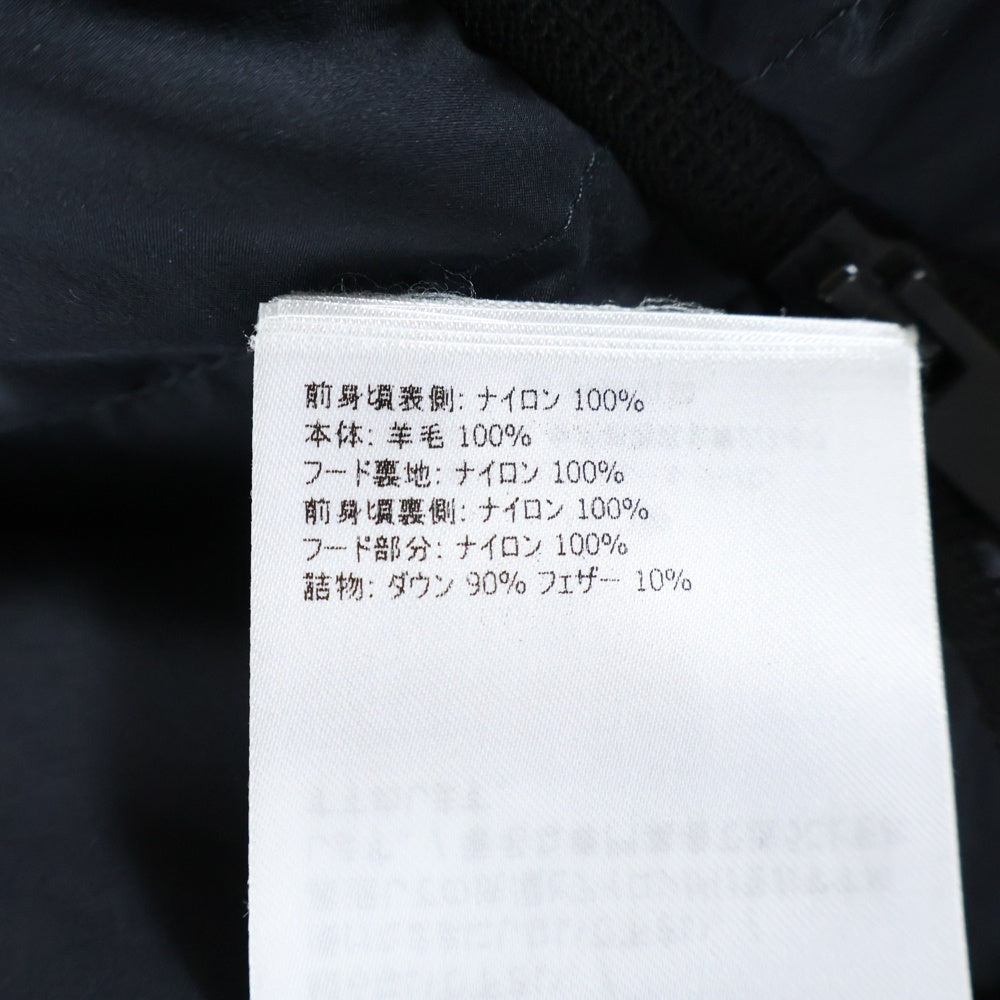MONCLER(モンクレール) 21AW ラバーワッペンロゴ ニット切り替え フーデッド ジップアップ ダウンジャケット ブラック G20919B00007 M1131