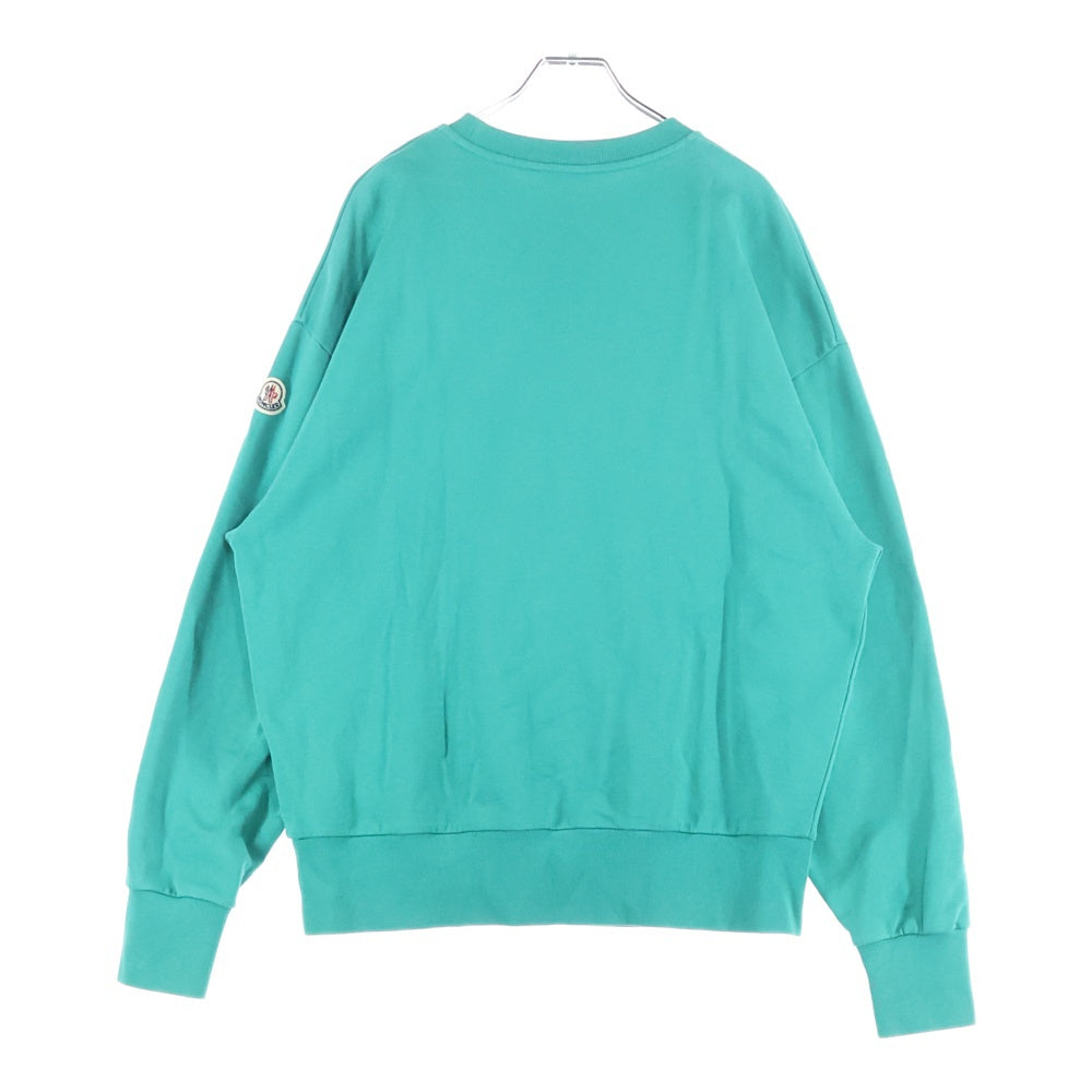 MONCLER(モンクレール) 22AW パイルロゴ刺繍 クルーネック プルオーバースウェット トレーナー グリーン H20918G00045 809KR