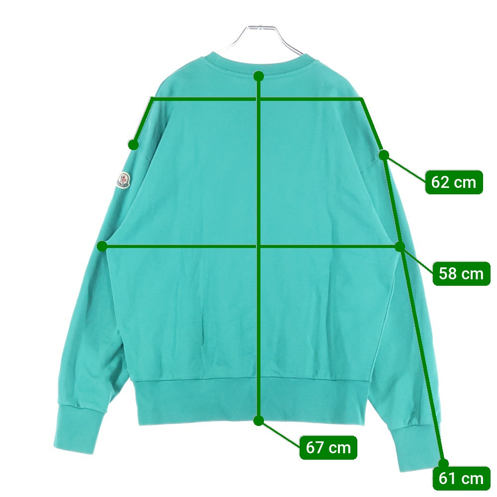 MONCLER(モンクレール) 22AW パイルロゴ刺繍 クルーネック プルオーバースウェット トレーナー グリーン H20918G00045 809KR